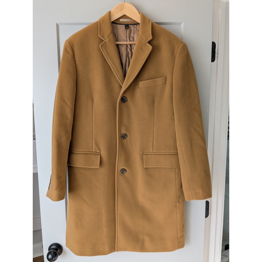 J Crew Ludlow Wool Cashmere Top Coat Camel Tan Mens Size 40S
